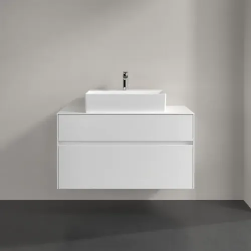 Villeroy & Boch Collaro Тумба под раковину, 2 выдвижных ящика, 1000 x 548 x 500 mm, Glossy White / Glossy White C12500DH