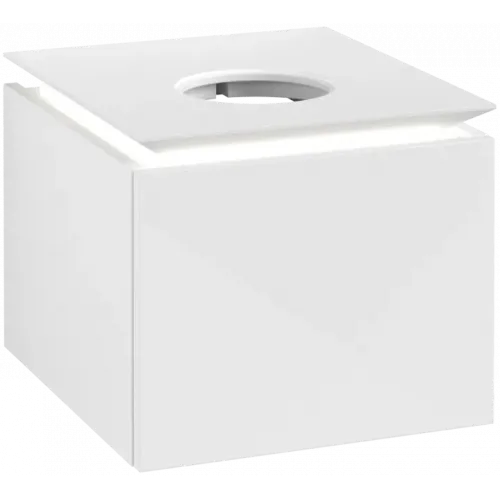 Villeroy & Boch Legato Тумба под раковину, с подсветкой, 1 выдвижной ящик, 450 x 380 x 500 mm, Glossy White / Glossy White B565L0DH