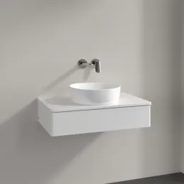 Villeroy & Boch Antao Тумба под раковину, 1 выдвижной ящик, 800 x 190 x 500 mm, лицевая поверхность без текстурированной отделки, Glossy White Lacquer / Glossy White Lacquer K08010GF