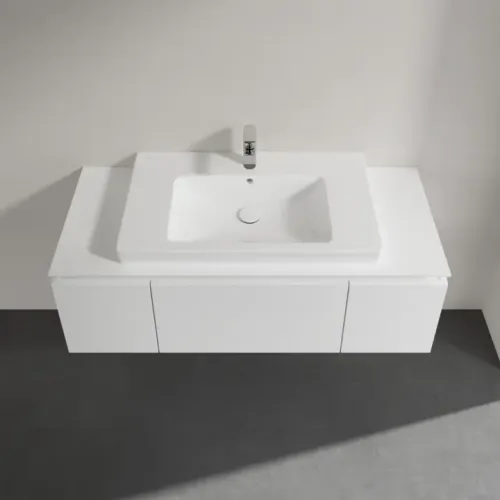 Villeroy & Boch Legato Тумба под раковину, 3 выдвижных ящика, 1200 x 380 x 500 mm, Glossy White / Glossy White B69600DH