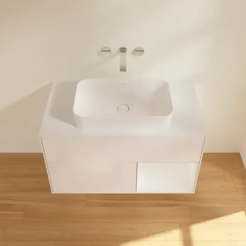 Villeroy & Boch Finion Тумба под раковину, с подсветкой, 2 выдвижных ящика, 1000 x 603 x 501 mm, Glossy White Lacquer / Glossy White Lacquer G661GFGF