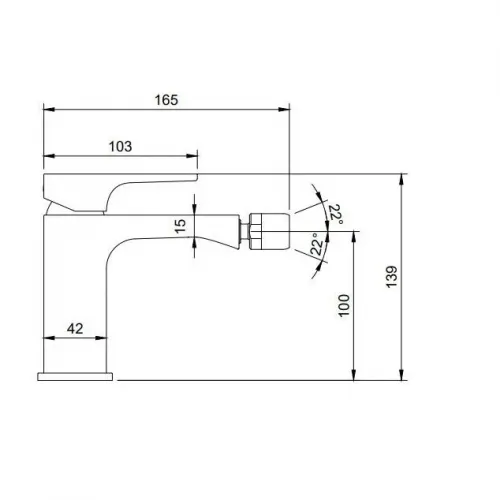 Смеситель Villeroy & Boch Architectura Square TVB12500100076 для биде, золото сатинированное TVB12500100076