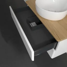 Villeroy & Boch Antao Тумба под раковину, 2 выдвижных ящика, 800 x 360 x 500 mm, лицевая поверхность без текстурированной отделки, Glossy White Lacquer / Honey Oak K19051GF