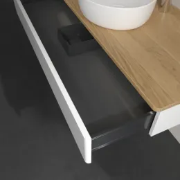 Villeroy & Boch Antao Тумба под раковину, с подсветкой, 1 выдвижной ящик, 1200 x 190 x 500 mm, лицевая поверхность без текстурированной отделки, Glossy White Lacquer / Honey Oak L10051GF