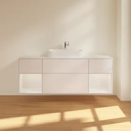 Villeroy & Boch Finion Тумба под раковину, с подсветкой, 4 выдвижных ящика, 1600 x 603 x 501 mm, Glossy White Lacquer / Glossy White Lacquer G451GFGF