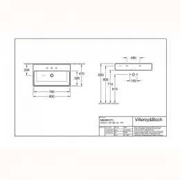 Раковина Villeroy & Boch Memento 51338GS0 80 см Glossy Black 51338GS0