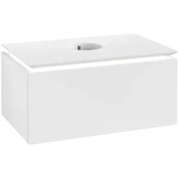 Villeroy & Boch Legato Тумба под раковину, с подсветкой, 1 выдвижной ящик, 800 x 380 x 500 mm, Glossy White / Glossy White B601L0DH