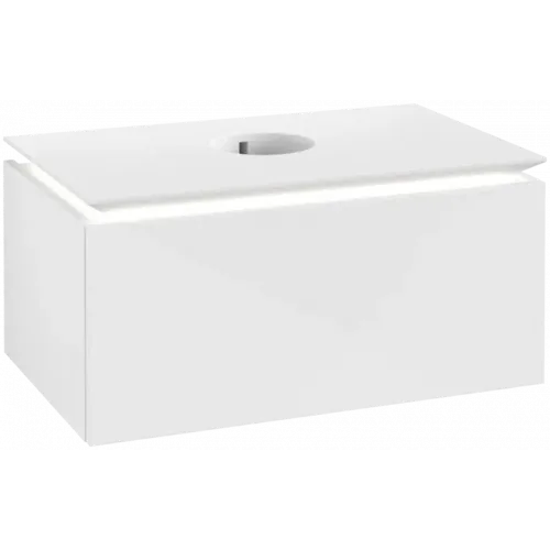 Villeroy & Boch Legato Тумба под раковину, с подсветкой, 1 выдвижной ящик, 800 x 380 x 500 mm, Glossy White / Glossy White B601L0DH