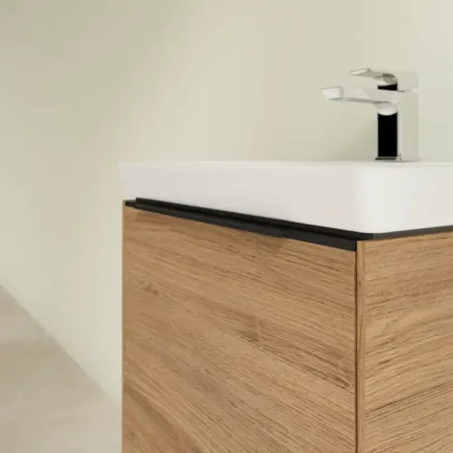 Villeroy & Boch Subway 3.0 Тумба под раковину, с подсветкой, 1 выдвижной ящик, 473 x 429 x 408 mm, Oak Kansas C580L1RH