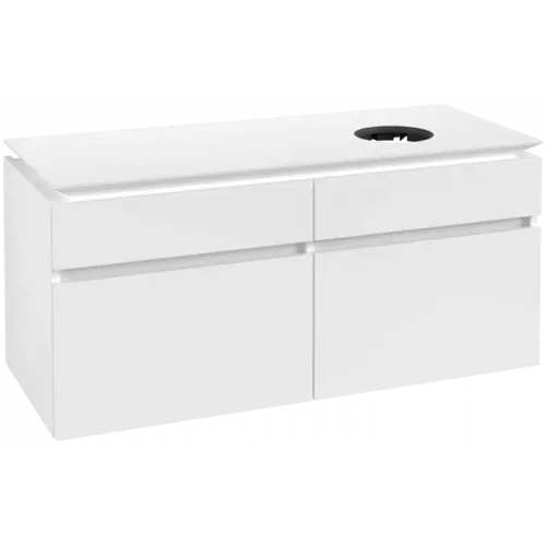 Villeroy & Boch Legato Тумба под раковину, 4 выдвижных ящика, 1200 x 550 x 500 mm, Glossy White / Glossy White B58200DH