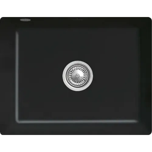 Villeroy & Boch Subway 60 SU Мойка под столешницу, включая Комплект слива с ручным управлением, выкл Керамика, 545 x 440 mm, Ebony CeramicPlus 331001S5