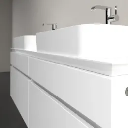Villeroy & Boch Legato Тумба под раковину, с подсветкой, 4 выдвижных ящика, 1600 x 550 x 500 mm, Glossy White / Glossy White B768L0DH
