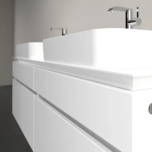 Villeroy & Boch Legato Тумба под раковину, с подсветкой, 4 выдвижных ящика, 1600 x 550 x 500 mm, Glossy White / Glossy White B768L0DH