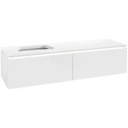 Villeroy & Boch Legato Тумба под раковину, с подсветкой, 2 выдвижных ящика, 1600 x 380 x 500 mm, Glossy White / Glossy White B763L0DH