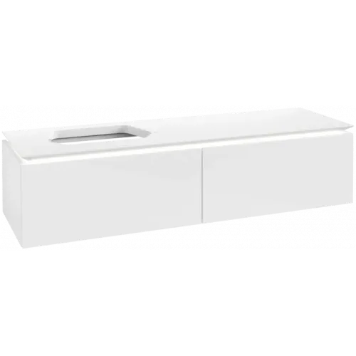 Villeroy & Boch Legato Тумба под раковину, с подсветкой, 2 выдвижных ящика, 1600 x 380 x 500 mm, Glossy White / Glossy White B763L0DH