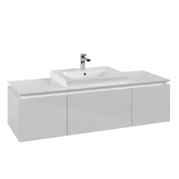 Villeroy & Boch Legato Тумба под раковину, 3 выдвижных ящика, 1200 x 380 x 500 mm, Glossy White / Glossy White B68200DH