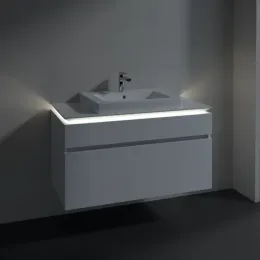 Villeroy & Boch Legato Тумба под раковину, с подсветкой, 2 выдвижных ящика, 1000 x 550 x 500 mm, Glossy White / Glossy White B681L0DH