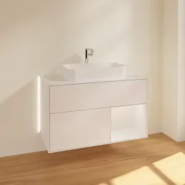 Villeroy & Boch Finion Тумба под раковину, с подсветкой, 2 выдвижных ящика, 1000 x 603 x 501 mm, Glossy White Lacquer / Glossy White Lacquer G251GFGF