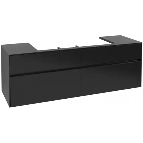 Villeroy & Boch Collaro Тумба под раковину, 4 выдвижных ящика, 1600 x 548 x 500 mm, Black Matt Lacquer / Black Matt Lacquer C03100PD