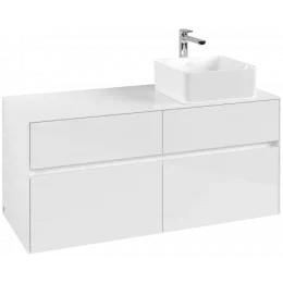 Villeroy & Boch Collaro Тумба под раковину, 4 выдвижных ящика, 1200 x 548 x 500 mm, Glossy White / Glossy White C04300DH
