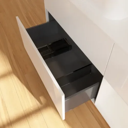 Villeroy & Boch Finion Тумба под раковину, с подсветкой, 3 выдвижных ящика, 1200 x 603 x 501 mm, Glossy White Lacquer / Glossy White Lacquer G401GFGF