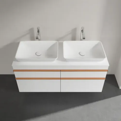 Villeroy & Boch Venticello Тумба под раковину, 4 выдвижных ящика, 1257 x 606 x 502 mm, Glossy White / Glossy White A94405DH