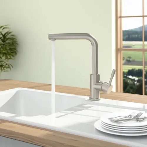 Villeroy & Boch Modern Steel Low pressure Однорычажный смеситель для мойки Однорычажный смеситель для мойки, выкл Нержавеющая сталь, Сплошная нержавеющая сталь 966811LC