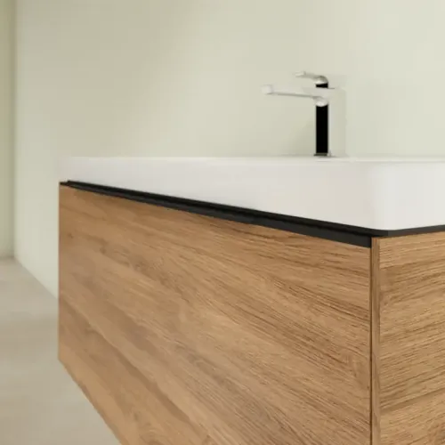 Villeroy & Boch Subway 3.0 Тумба под раковину, с подсветкой, 1 выдвижной ящик, 973 x 429 x 478 mm, Oak Kansas C569L1RH