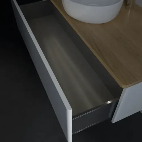 Villeroy & Boch Antao Тумба под раковину, с подсветкой, 1 выдвижной ящик, 1200 x 360 x 500 mm, лицевая поверхность без текстурированной отделки, Glossy White Lacquer / Honey Oak L32051GF