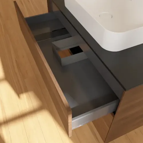 Villeroy & Boch Finion Тумба под раковину, с подсветкой, 2 выдвижных ящика, 1000 x 603 x 501 mm, Walnut Veneer G64200GN