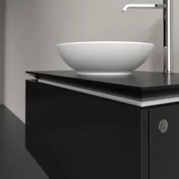 Villeroy & Boch Legato Тумба под раковину, с подсветкой, 1 выдвижной ящик, 800 x 380 x 500 mm, Black Matt Lacquer / Black Matt Lacquer B569L0PD