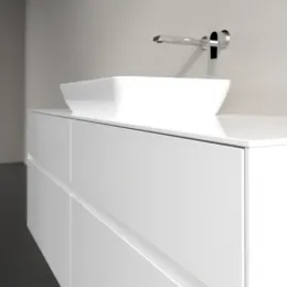 Villeroy & Boch Collaro Тумба под раковину, с подсветкой, 4 выдвижных ящика, 1400 x 548 x 500 mm, Glossy White / Glossy White C116B0DH
