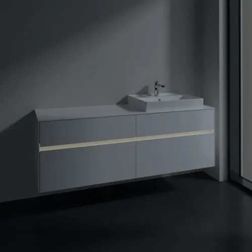 Villeroy & Boch Collaro Тумба под раковину, с подсветкой, 4 выдвижных ящика, 1600 x 548 x 500 mm, Glossy White / Glossy White C023B0DH