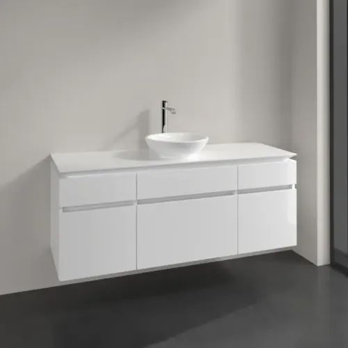 Villeroy & Boch Legato Тумба под раковину, 5 выдвижных ящиков, 1400 x 550 x 500 mm, Glossy White / Glossy White B58600DH