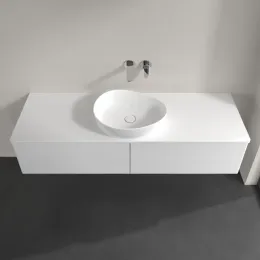Villeroy & Boch Antao Тумба под раковину, с подсветкой, 4 выдвижных ящика, 1600 x 360 x 500 mm, лицевая поверхность без текстурированной отделки, Glossy White Lacquer / Glossy White Lacquer L25010GF