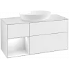 Villeroy & Boch Finion Тумба под раковину, с подсветкой, 3 выдвижных ящика, 1200 x 603 x 501 mm, Glossy White Lacquer / Glossy White Lacquer FA61GFGF