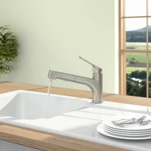 Villeroy & Boch Junis Shower Однорычажный смеситель для мойки Однорычажный смеситель для мойки, выкл Нержавеющая сталь, Сплошная нержавеющая сталь 928100LC