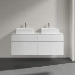 Villeroy & Boch Legato Тумба под раковину, 4 выдвижных ящика, 1400 x 550 x 500 mm, Glossy White / Glossy White B66900DH