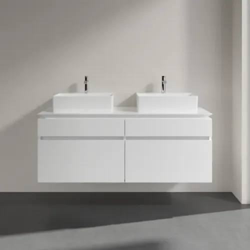 Villeroy & Boch Legato Тумба под раковину, 4 выдвижных ящика, 1400 x 550 x 500 mm, Glossy White / Glossy White B66900DH