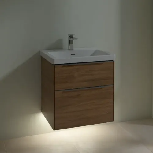 Villeroy & Boch Subway 3.0 Тумба под раковину, с подсветкой, 2 выдвижных ящика, 572 x 576 x 478 mm, Oak Kansas C578L0RH