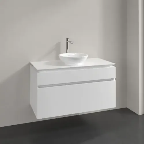 Villeroy & Boch Legato Тумба под раковину, 2 выдвижных ящика, 1000 x 550 x 500 mm, Glossy White / Glossy White B57200DH