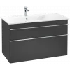 Villeroy & Boch Venticello Тумба под раковину, 2 выдвижных ящика, 953 x 590 x 502 mm, Black Matt Lacquer / Black Matt Lacquer A92701PD
