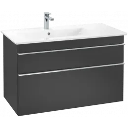 Villeroy & Boch Venticello Тумба под раковину, 2 выдвижных ящика, 953 x 590 x 502 mm, Black Matt Lacquer / Black Matt Lacquer A92701PD