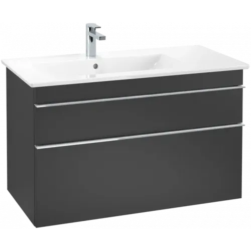 Villeroy & Boch Venticello Тумба под раковину, 2 выдвижных ящика, 953 x 590 x 502 mm, Black Matt Lacquer / Black Matt Lacquer A92701PD