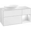 Villeroy & Boch Finion Тумба под раковину, с подсветкой, 3 выдвижных ящика, 1200 x 603 x 501 mm, Glossy White Lacquer / Glossy White Lacquer FA51GFGF