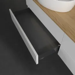 Villeroy & Boch Antao Тумба под раковину, с подсветкой, 4 выдвижных ящика, 1600 x 360 x 500 mm, лицевая поверхность без текстурированной отделки, Glossy White Lacquer / Honey Oak L26051GF
