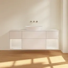 Villeroy & Boch Finion Тумба под раковину, с подсветкой, 4 выдвижных ящика, 1600 x 603 x 501 mm, Glossy White Lacquer / Glossy White Lacquer FD01GFGF