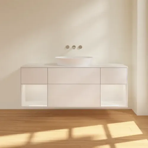 Villeroy & Boch Finion Тумба под раковину, с подсветкой, 4 выдвижных ящика, 1600 x 603 x 501 mm, Glossy White Lacquer / Glossy White Lacquer FD01GFGF