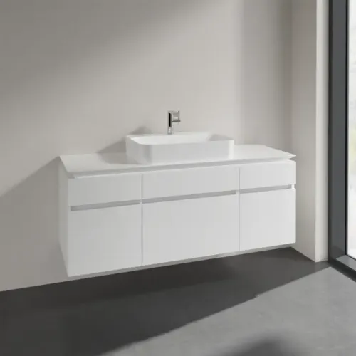 Villeroy & Boch Legato Тумба под раковину, 5 выдвижных ящиков, 1400 x 550 x 500 mm, Glossy White / Glossy White B76000DH