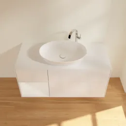 Villeroy & Boch Finion Тумба под раковину, с подсветкой, 3 выдвижных ящика, 1200 x 603 x 501 mm, Glossy White Lacquer / Glossy White Lacquer F941GFGF